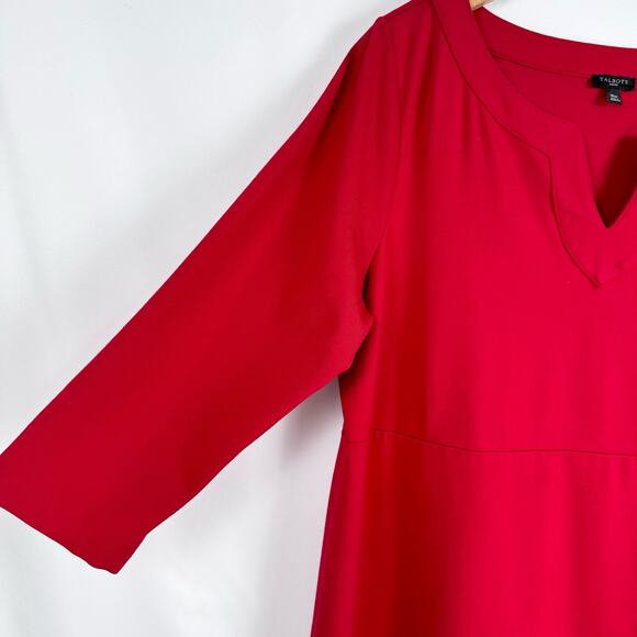 Talbots Womens Split Neck Ponte Knit Sheath Dress Size 16W Red - Picture 5 of 13